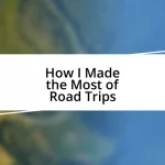 How I Made the Most of Road Trips