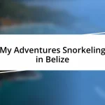 My Adventures Snorkeling in Belize