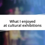 What I enjoyed at cultural exhibitions