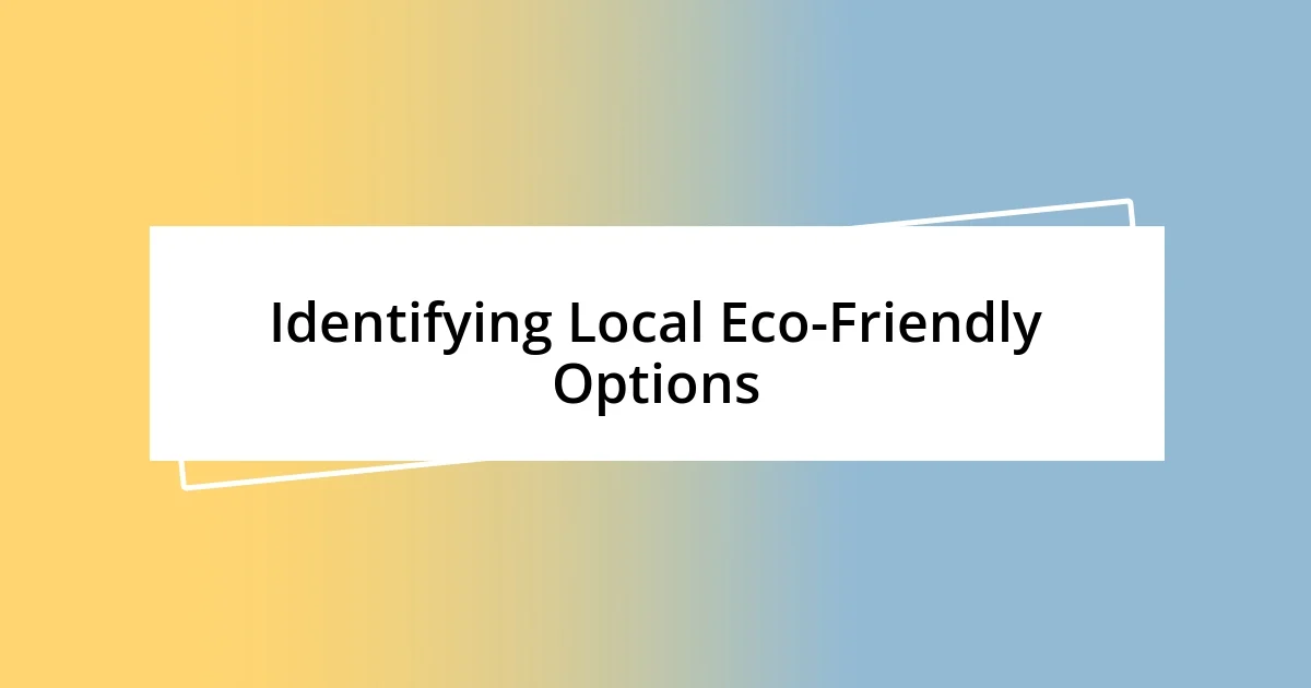 Identifying Local Eco-Friendly Options