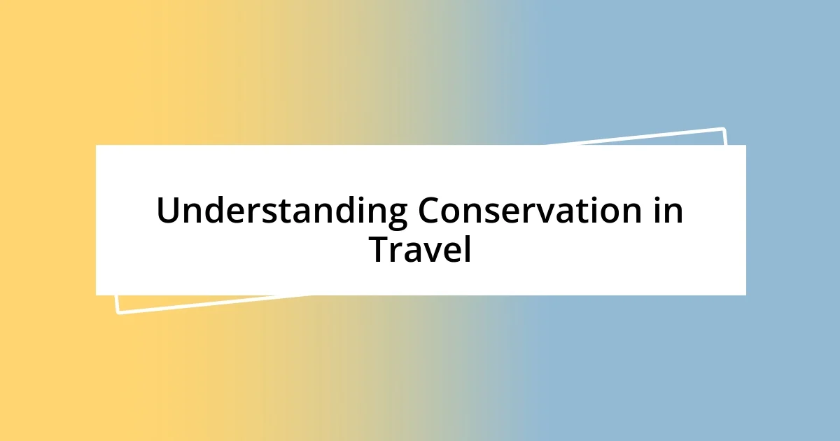 Understanding Conservation in Travel