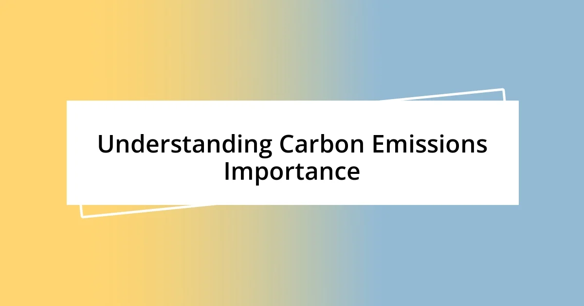 Understanding Carbon Emissions Importance