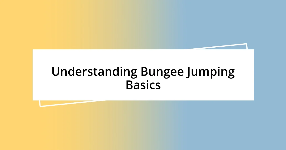 Understanding Bungee Jumping Basics