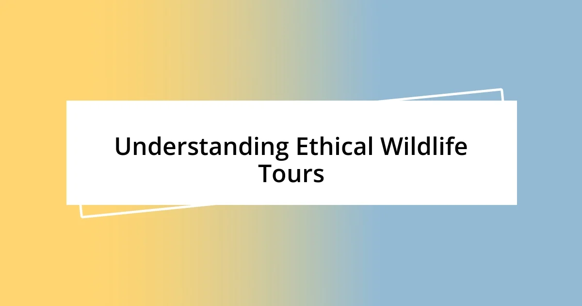 Understanding Ethical Wildlife Tours